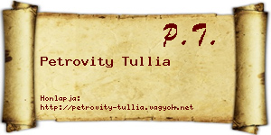 Petrovity Tullia névjegykártya